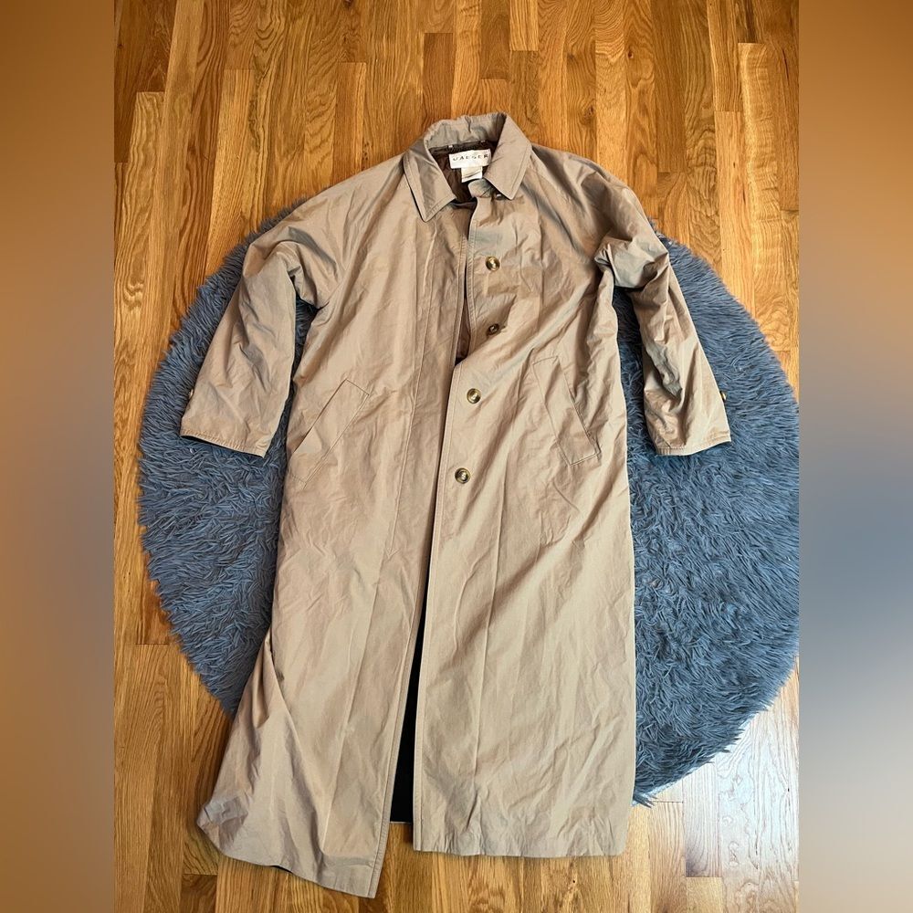Vintage Jaeger Beige Women's Lined Trench Coat Size M